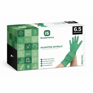 GUANTE DE NITRILO VERDE 6.5GR
